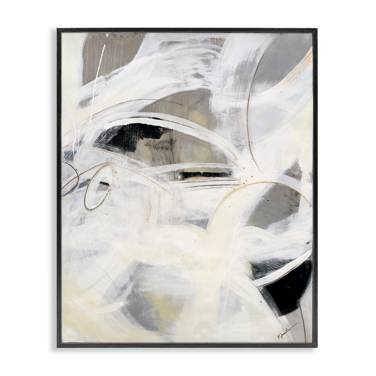 Stupell Industries White Abstract Expression Framed Giclee Wall Art Design by Ruth Fromstein